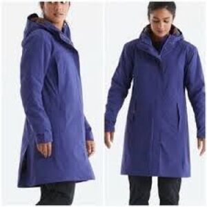 Oros Women's Puffer Ski Jacket Blue Hooded Insulated Size S Winter Cobalt Blue